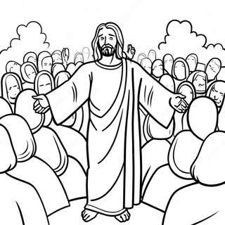 Jesus Teaching The Crowds Coloring Page 28834-23264