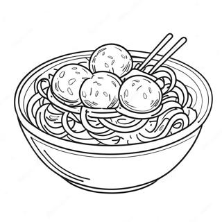 Spaghetti Bowl With Meatballs Coloring Page 28883-23295