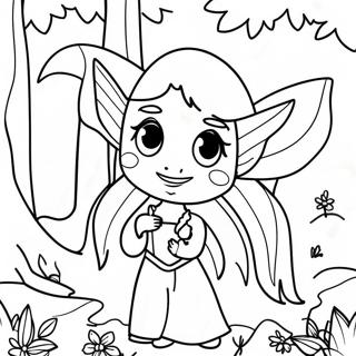 Mysterious Dark Fairy In A Forest Coloring Page 28914-23322