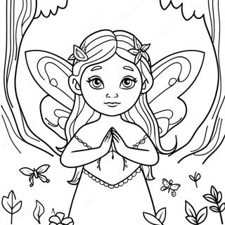 Mysterious Dark Fairy In A Forest Coloring Page 28914-23324