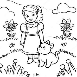 Dorothy And Toto In The Colorful Meadow Coloring Page 2892-2420