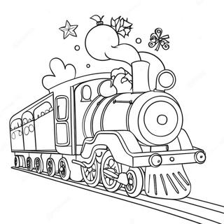 Festive Christmas Train With Gifts Coloring Page 28934-23355