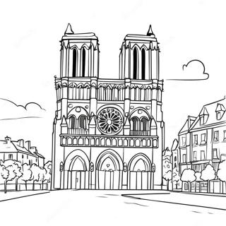 Notre Dame Cathedral Coloring Page 28963-23382