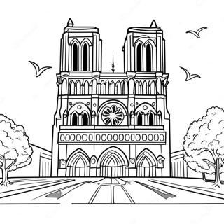 Notre Dame Cathedral Coloring Page 28963-23383