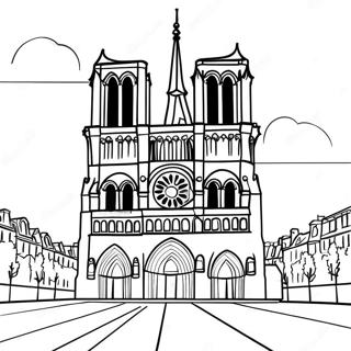 Notre Dame Cathedral Coloring Page 28963-23384