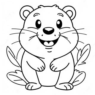 Cute Beaver With A Big Smile Coloring Page 28984-23378