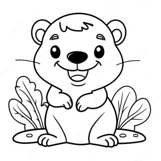 Cute Beaver With A Big Smile Coloring Page 28984-23380