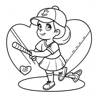 I Love Softball Coloring Page 29003-23394