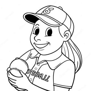 I Love Softball Coloring Page 29003-23396