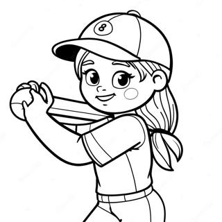 Cute Softball Player Coloring Page 29004-23398