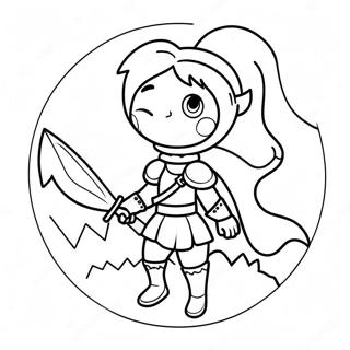 Brave Fantasy Girl Adventurer Coloring Page 29014-23413