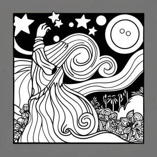 Starry Night Sky Coloring Page 29044-23434