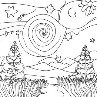 Starry Night Sky Coloring Page 29044-23435