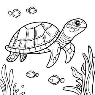 Colorful Sea Turtle Swimming Coloring Page 29054-23439