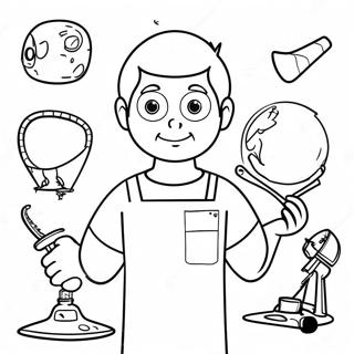 Dexter With His Inventions Coloring Page 29064-23448