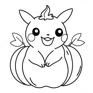 Adorable Pikachu In A Pumpkin Coloring Page 29094-23469