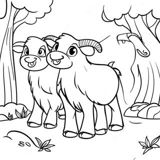 3 Billy Goats Gruff Coloring Pages