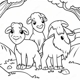 3 Billy Goats Gruff Adventure Coloring Page 29113-23480