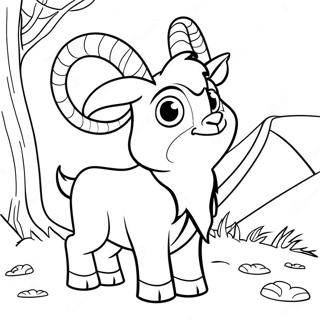 Brave Billy Goat Gruff Coloring Page 29114-23486