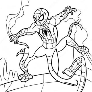 Spiderman Lizard Battle Coloring Page 29123-23492