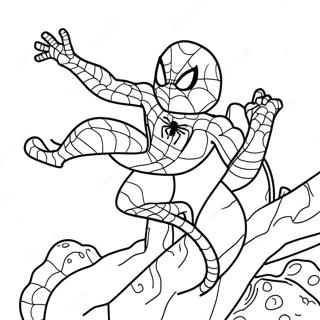 Spiderman And Lizard In Action Coloring Page 29124-23496