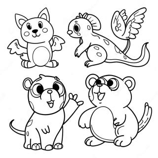 Fun Vector Animals Coloring Page 29134-23505