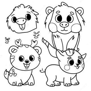 Fun Vector Animals Coloring Page 29134-23507