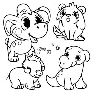 Fun Vector Animals Coloring Page 29134-23508