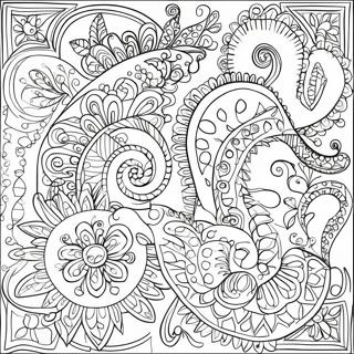 Intricate Paisley Design Coloring Page 29144-23513