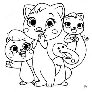 Cute Talking Angela With Friends Coloring Page 29204-23559