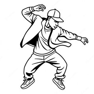 Hip Hop Dancer Coloring Page 2921-2434