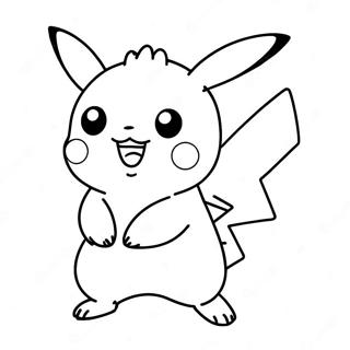 Cute Pikachu In Action Coloring Page 29224-23576