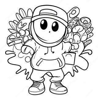 Cool Hip Hop Graffiti Coloring Page 2922-2438