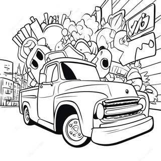 Cool Hip Hop Graffiti Coloring Page 2922-2440