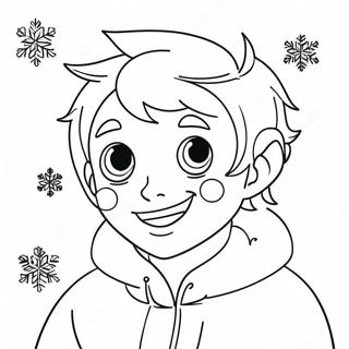 Cheerful Jack Frost With Snowflakes Coloring Page 29234-23579