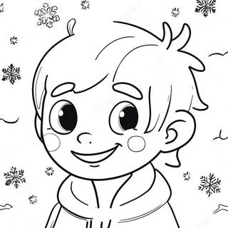 Cheerful Jack Frost With Snowflakes Coloring Page 29234-23580