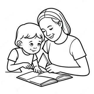 Compassionate Social Worker Helping Kids Coloring Page 29284-23633