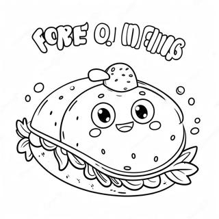 Cute Taco With Happy Face Coloring Page 2932-2445