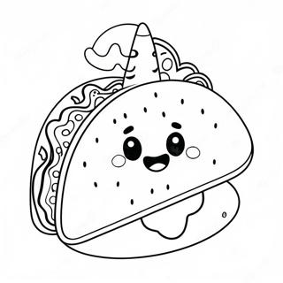 Cute Taco With Happy Face Coloring Page 2932-2447