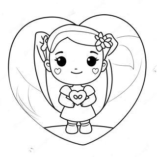 Cute Sister With Heart Coloring Page 29334-23662