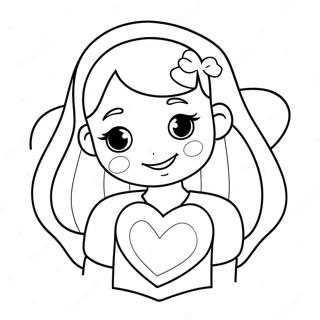 Cute Sister With Heart Coloring Page 29334-23663