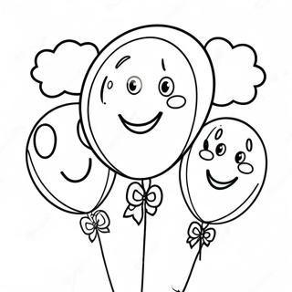 Colorful Happy 3rd Birthday Balloons Coloring Page 29354-23675