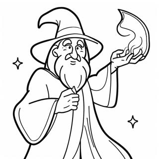 Magical Wizard Casting Spells Coloring Page 29384-23699