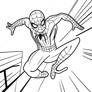 Dynamic Black Suit Spider Man In Action Coloring Page 29414-23721