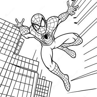 Dynamic Black Suit Spider Man In Action Coloring Page 29414-23722