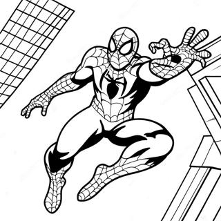 Dynamic Black Suit Spider Man In Action Coloring Page 29414-23723