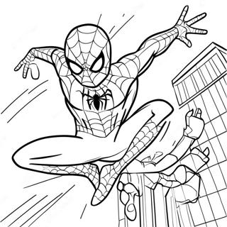 Dynamic Black Suit Spider Man In Action Coloring Page 29414-23724