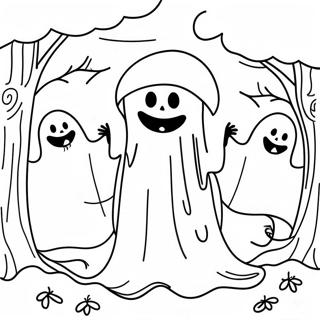 Spooky Ghosts Halloween Coloring Page 29434-23741