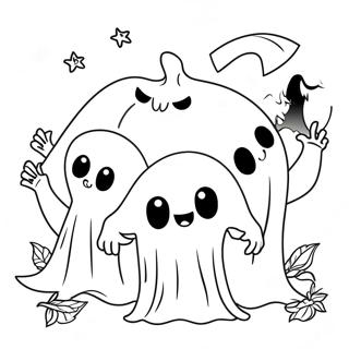 Spooky Ghosts Halloween Coloring Page 29434-23742