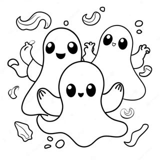 Spooky Ghosts Halloween Coloring Page 29434-23743